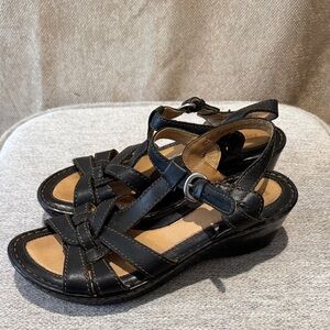 Born Black Leather Strappy Sandals